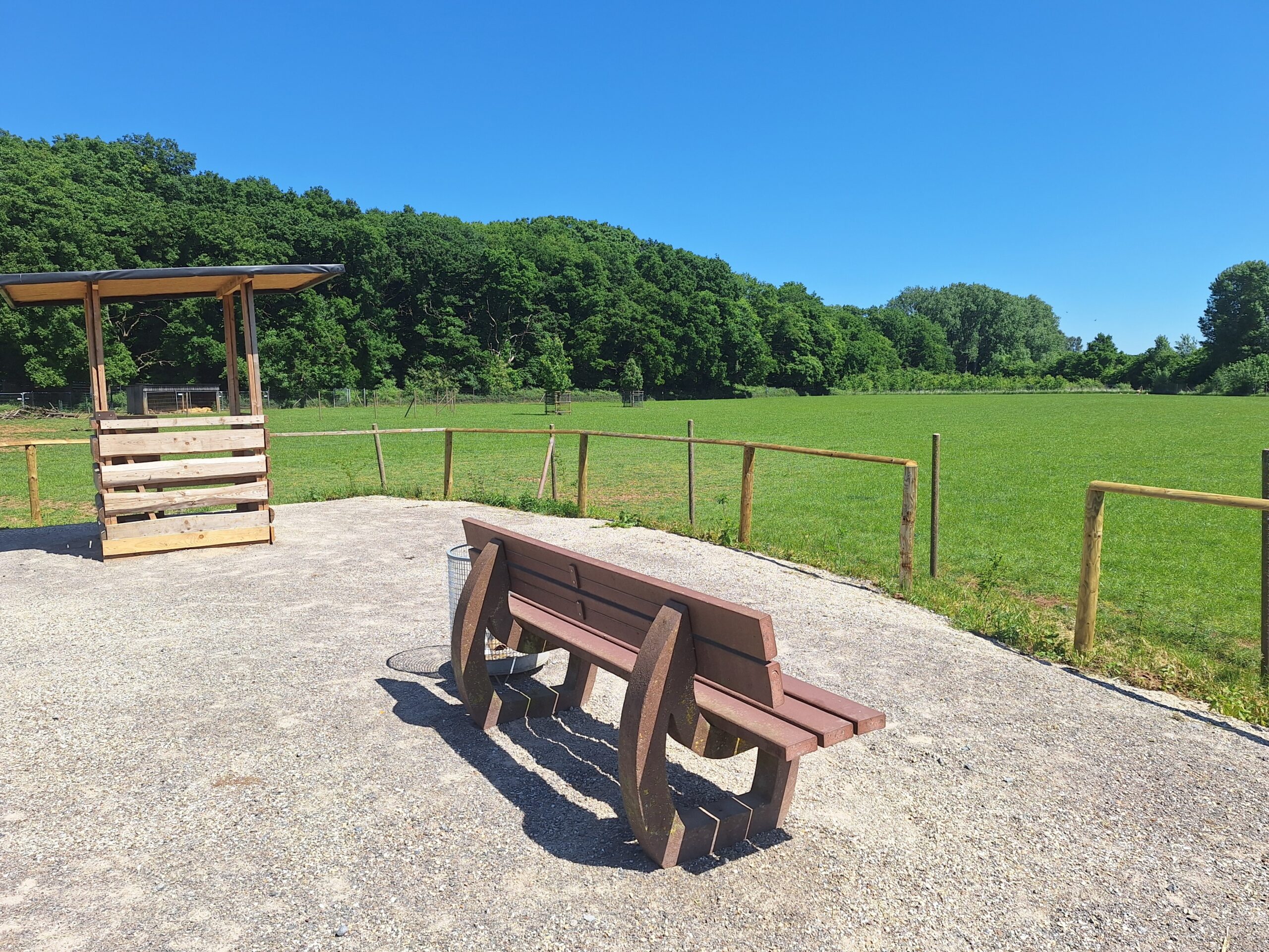 30- Hochsitz und Bank mit Ausblick auf Wildgehege20250513